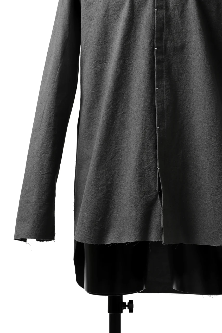 ierib slit middle shirt / boiled waxy cotton (GREY) - Image 16