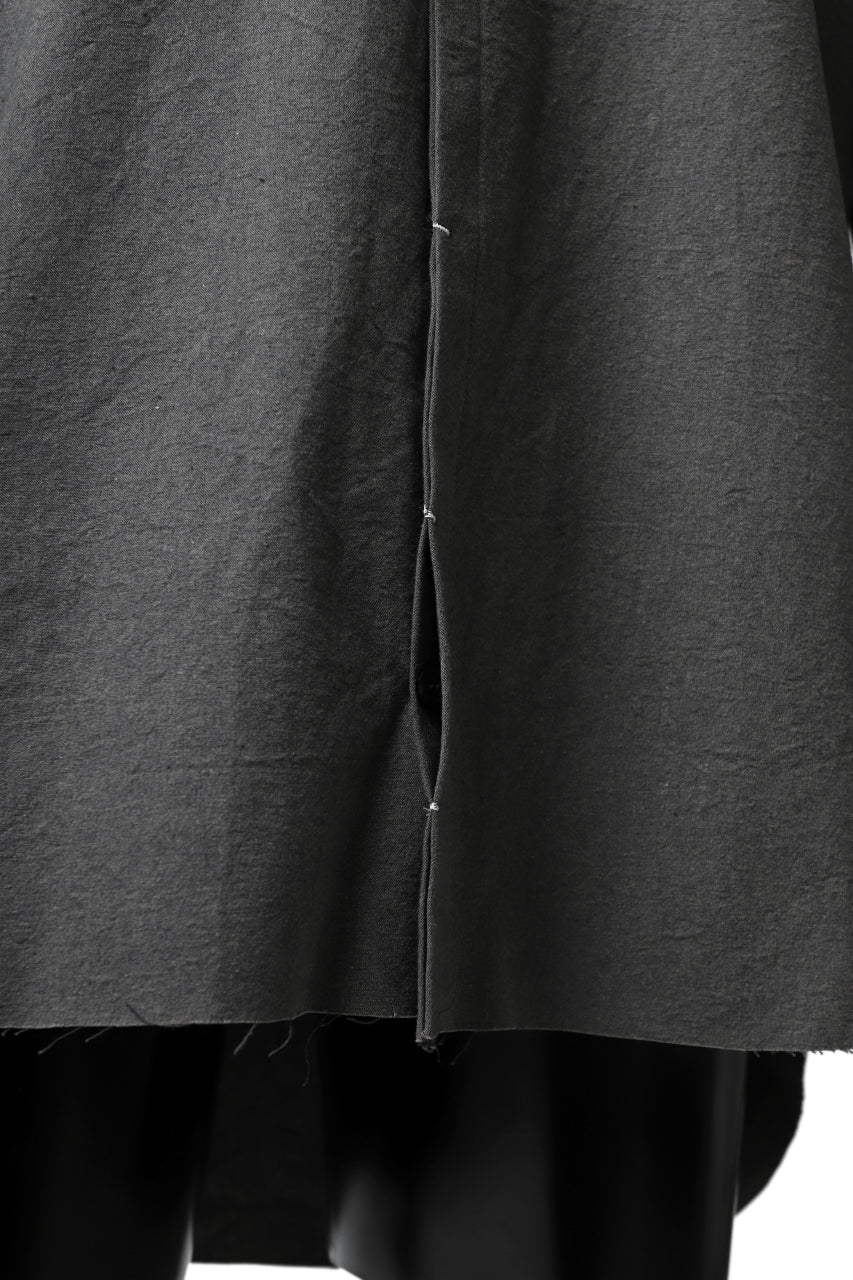 ierib slit middle shirt / boiled waxy cotton (GREY) - Image 19