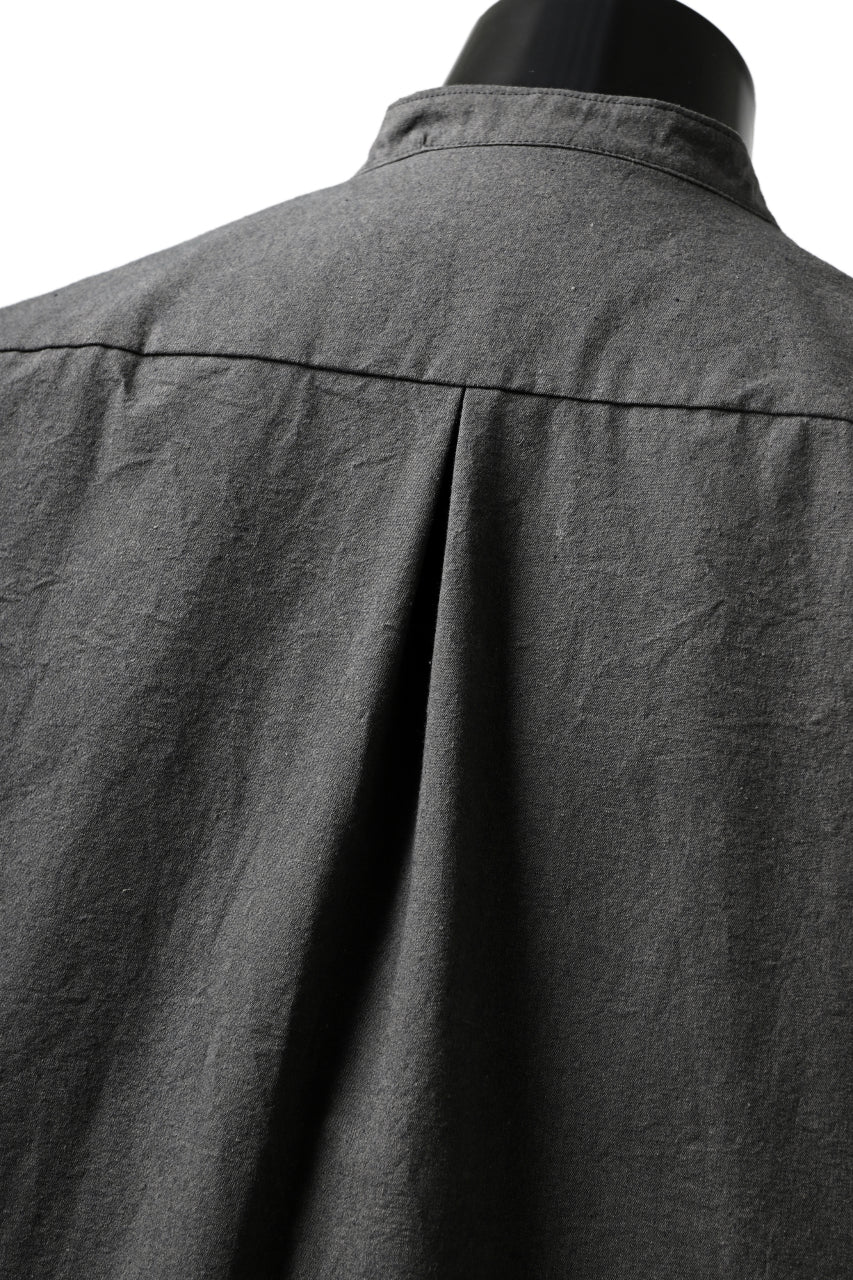 ierib slit middle shirt / boiled waxy cotton (GREY) - Image 23