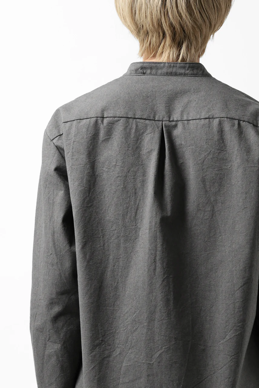 ierib slit middle shirt / boiled waxy cotton (GREY) - Image 30