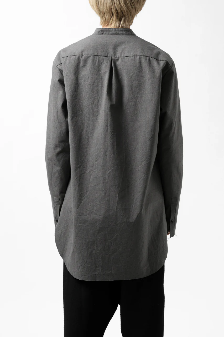 ierib slit middle shirt / boiled waxy cotton (GREY) - Image 6