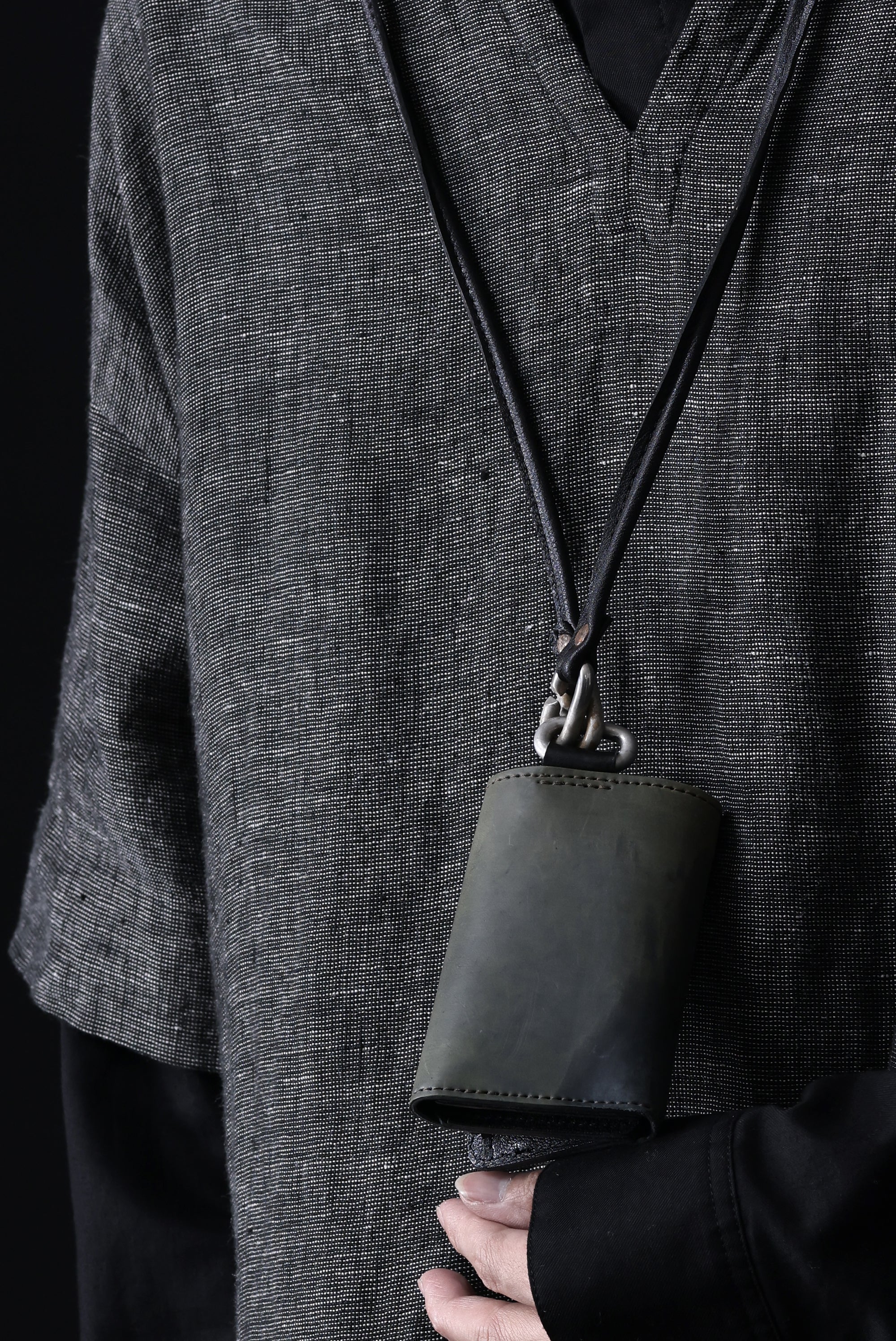 ierib smart folding neck wallet / Marble Cordovan (BLACK-A) - Image 7