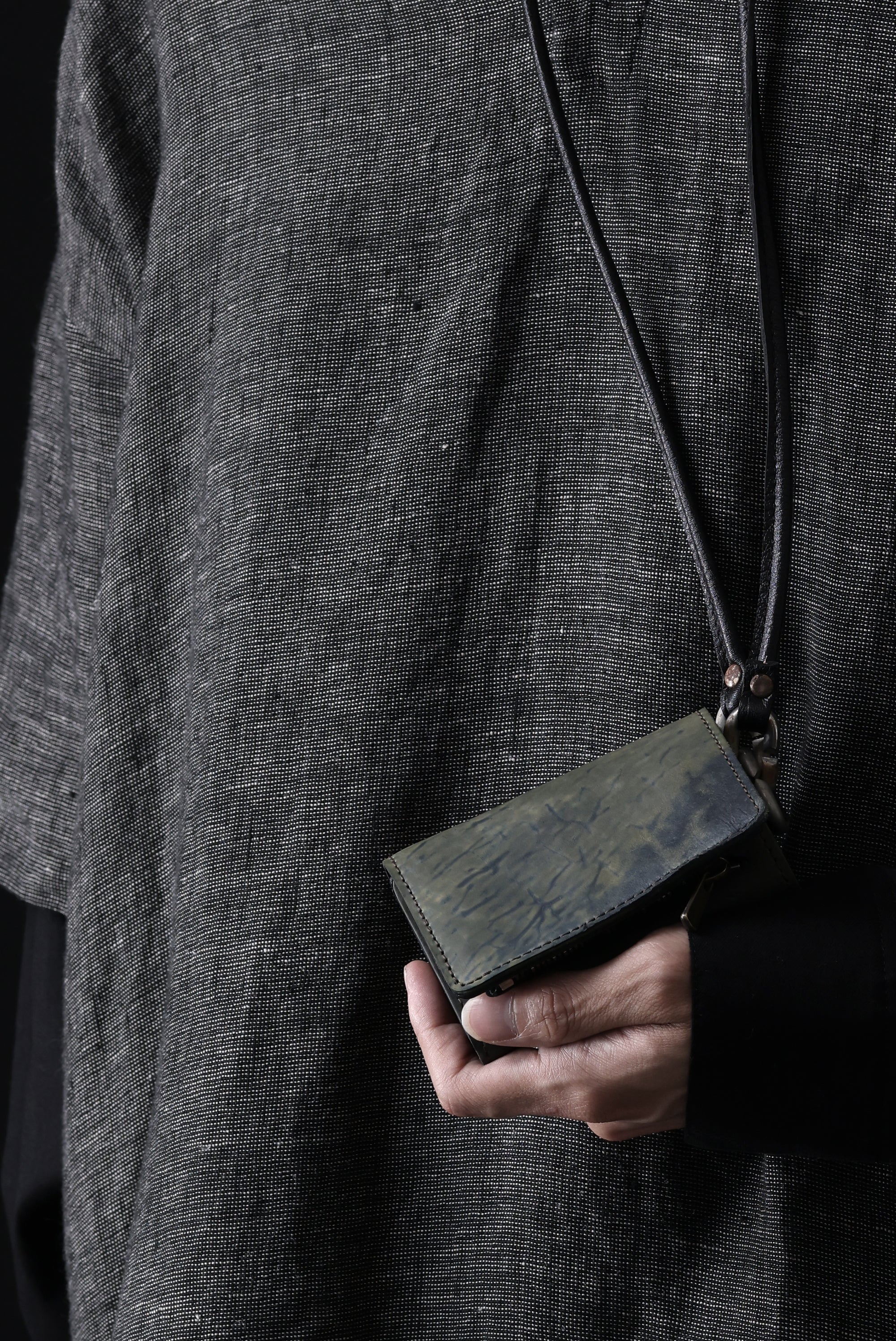 ierib smart folding neck wallet / Marble Cordovan (BLACK-B) - Image 10