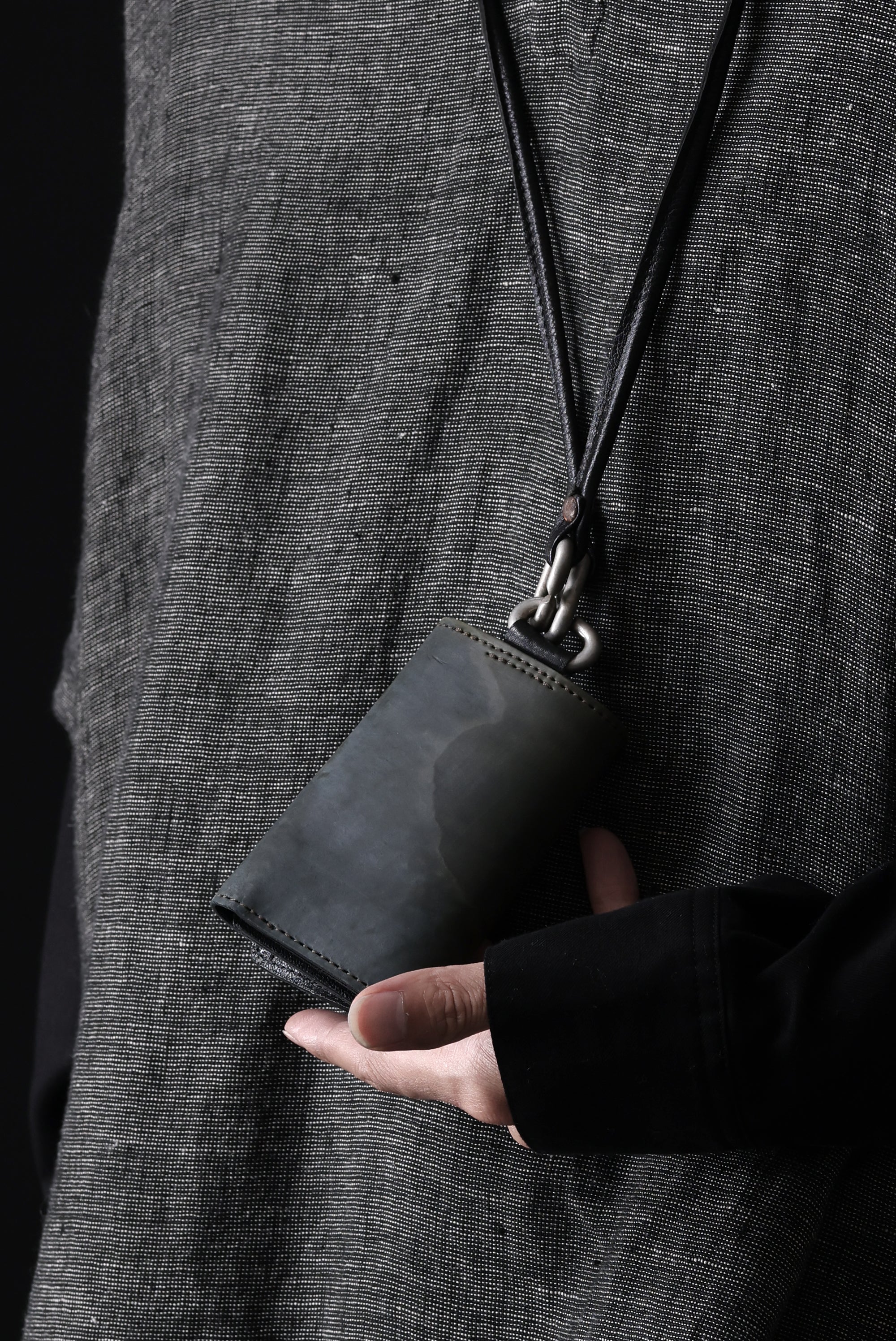 ierib smart folding neck wallet / Marble Cordovan (BLACK-C) - Image 7