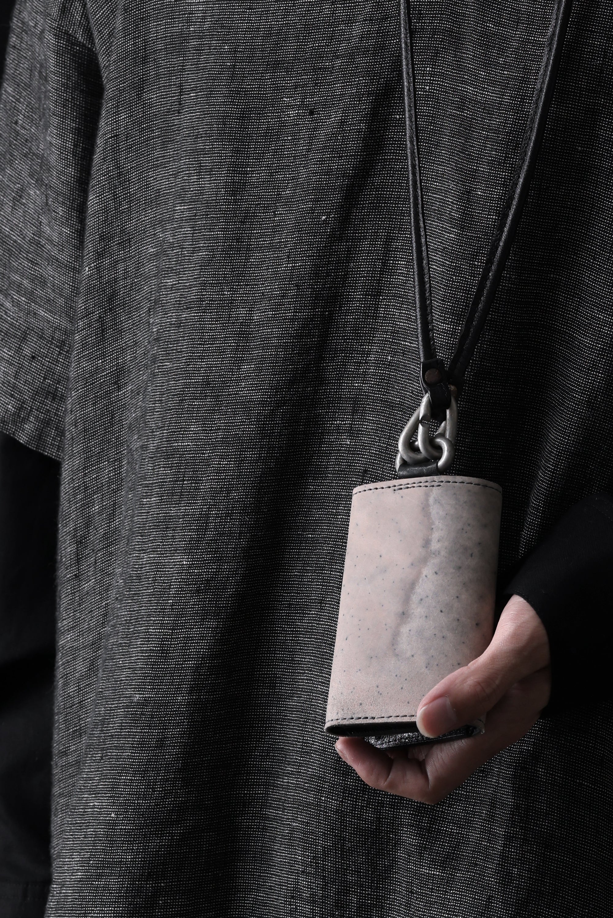 ierib smart folding neck wallet / Marble Cordovan (GREY-A) - Image 8