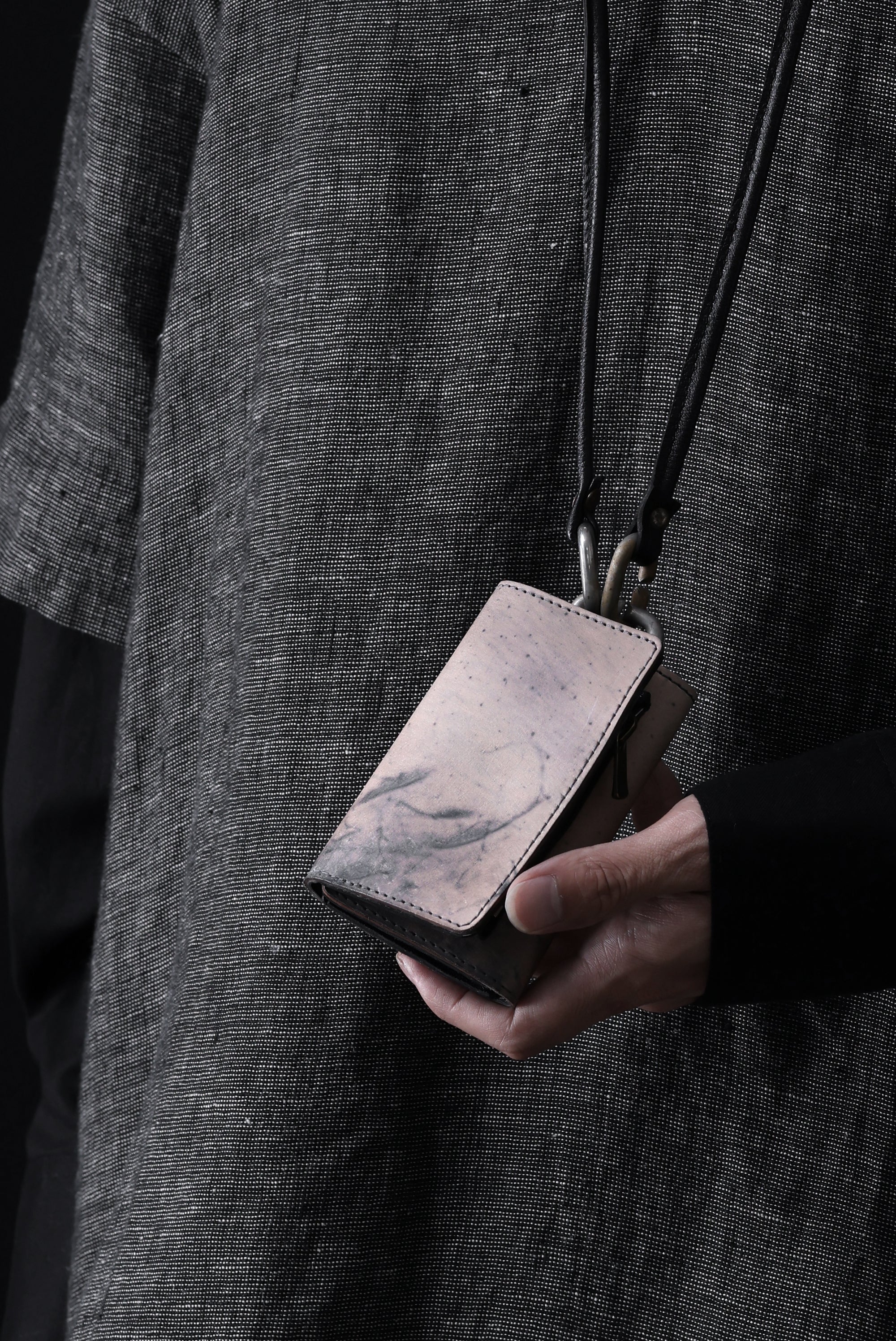 ierib smart folding neck wallet / Marble Cordovan (GREY-B) - Image 7