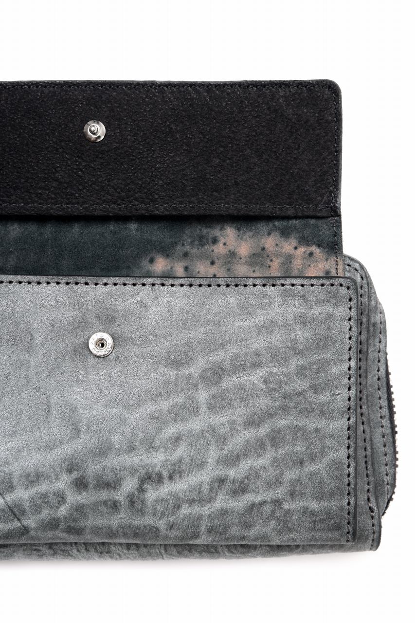 ierib Wallet Bag with Strap / White Waxed Shrunken Horse (BLACK) - Image 16