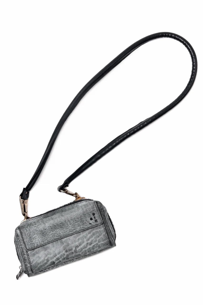 ierib Wallet Bag with Strap / White Waxed Shrunken Horse (BLACK) - Image 2