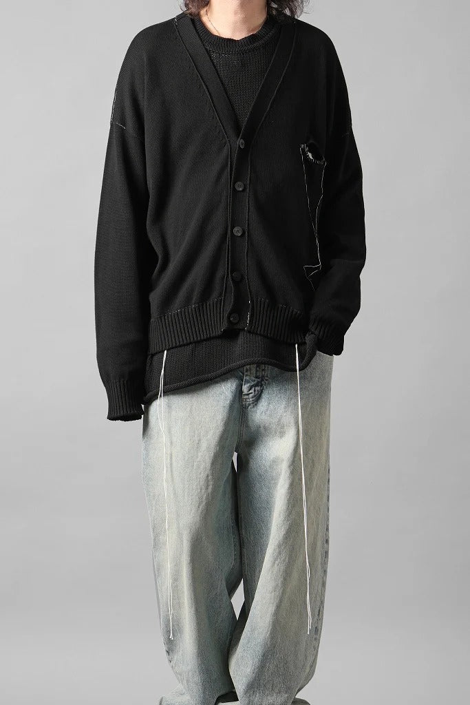 ISABEL BENENATO Biological Knit Cardigan (BLACK) - Image 14