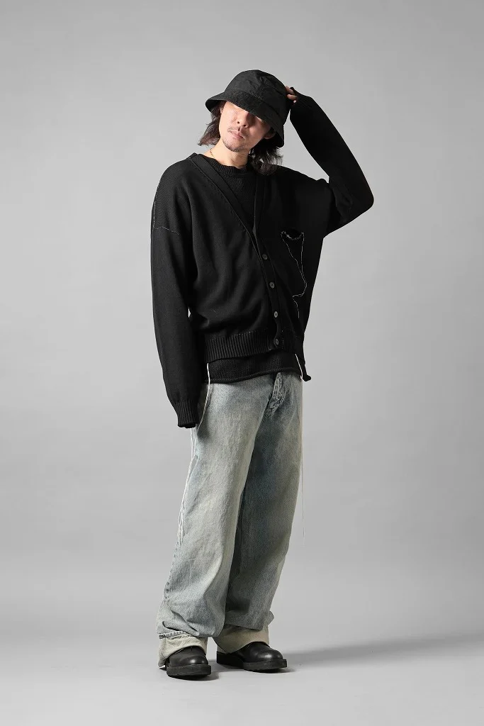 ISABEL BENENATO Biological Knit Cardigan (BLACK) - Image 16
