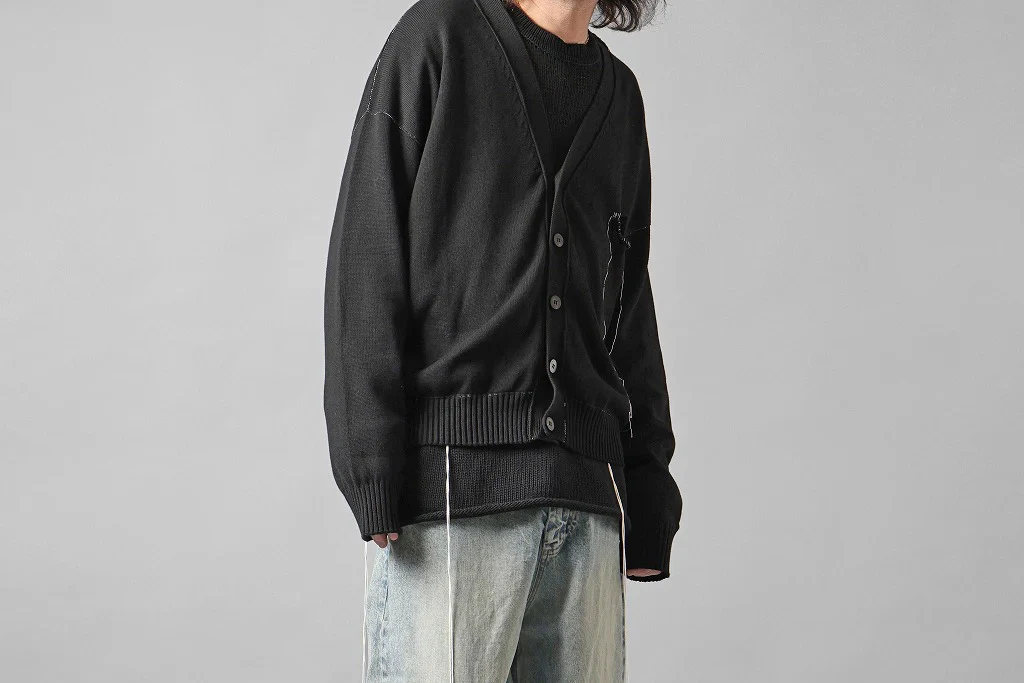 ISABEL BENENATO Biological Knit Cardigan (BLACK) - Image 17