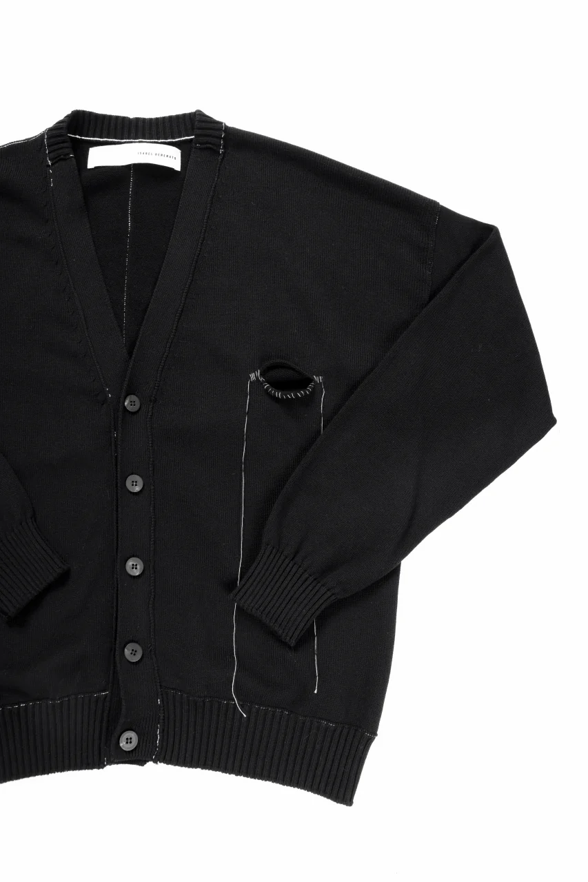 ISABEL BENENATO Biological Knit Cardigan (BLACK) - Image 4