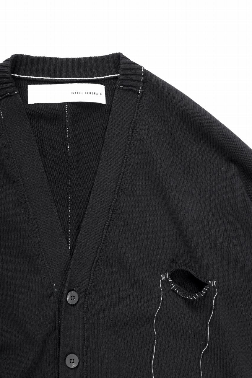 ISABEL BENENATO Biological Knit Cardigan (BLACK) - Image 6