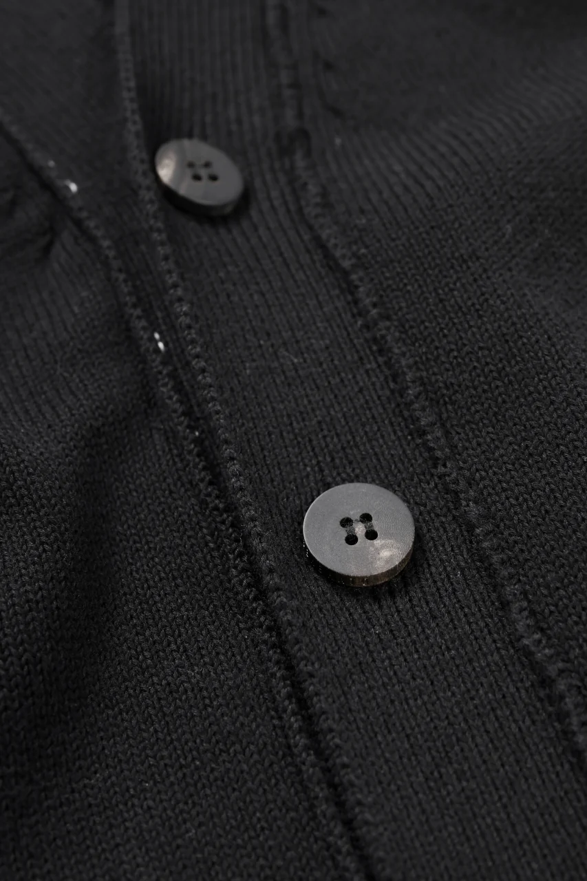 ISABEL BENENATO Biological Knit Cardigan (BLACK) - Image 9
