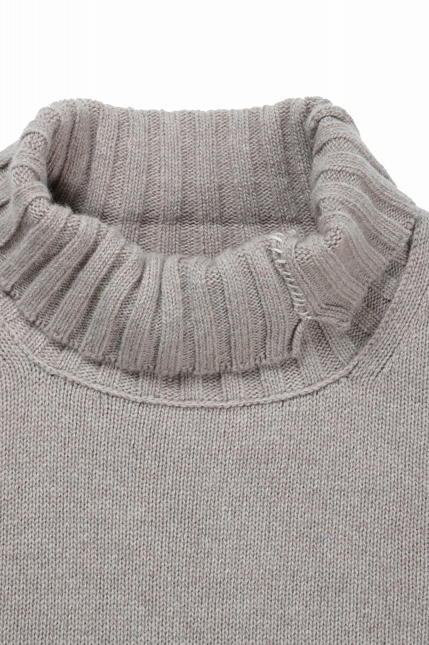 ISABEL BENENATO Cashmere Turtle Neck Sweater (PUMICE) - Image 6