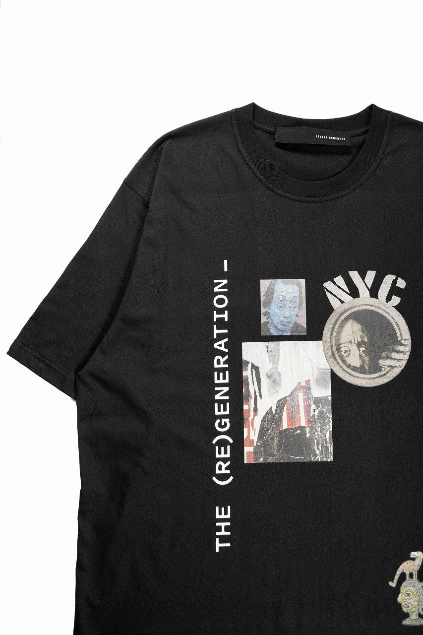 ISABEL BENENATO Comfort Size Print T-Shirt of Cotton Jersey (BLACK) - Image 4