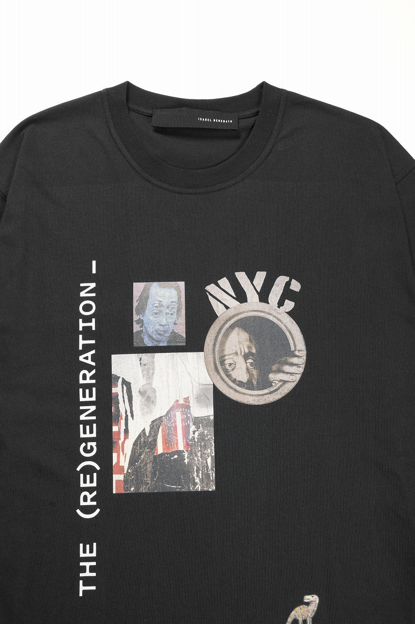 ISABEL BENENATO Comfort Size Print T-Shirt of Cotton Jersey (BLACK) - Image 5