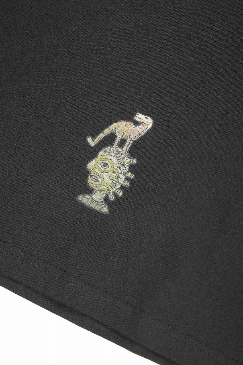 ISABEL BENENATO Comfort Size Print T-Shirt of Cotton Jersey (BLACK) - Image 9