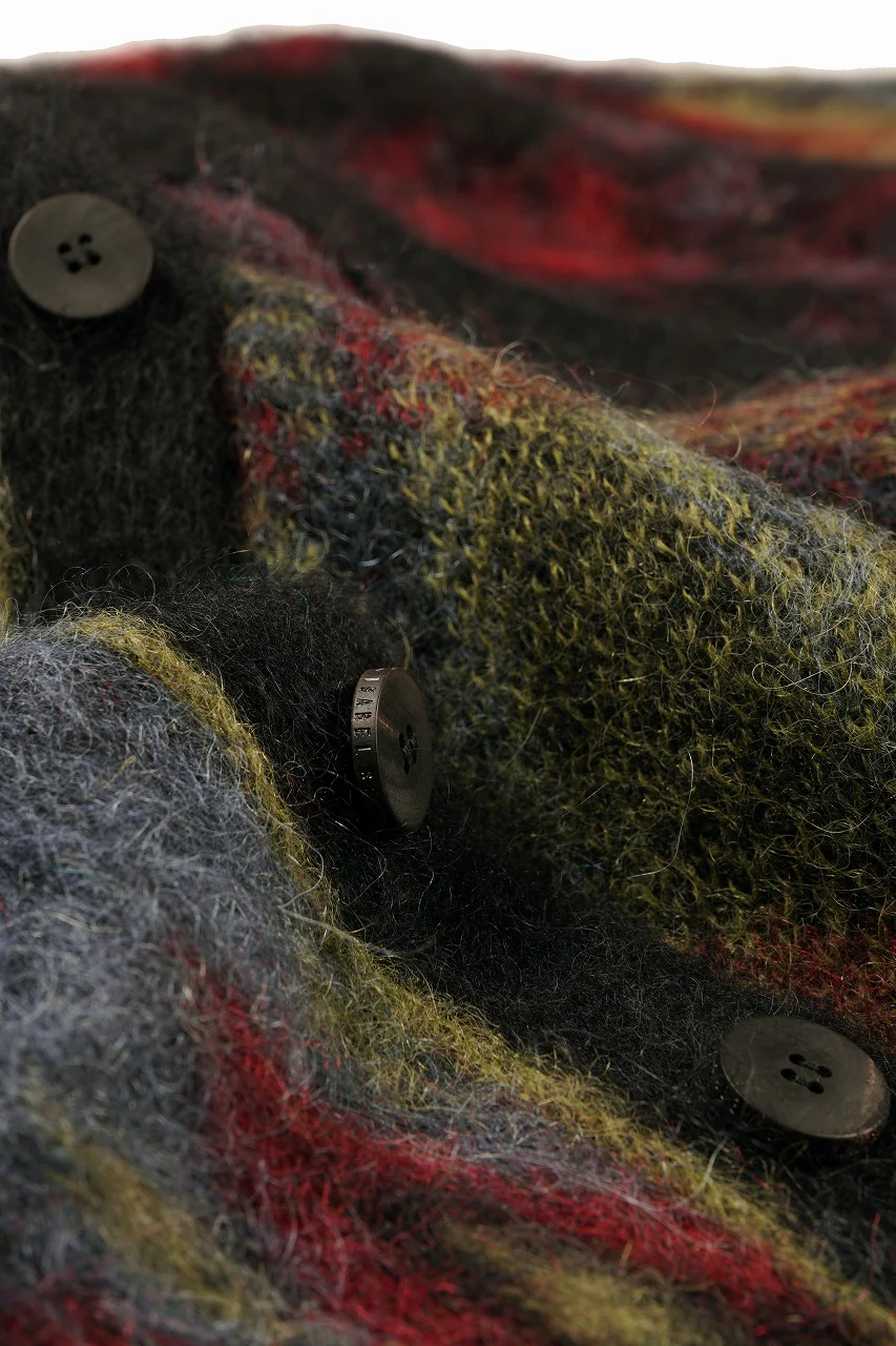 ISABEL BENENATO Geometric Gauzed Mohair Cardigan (PETROLEUM) - Image 14