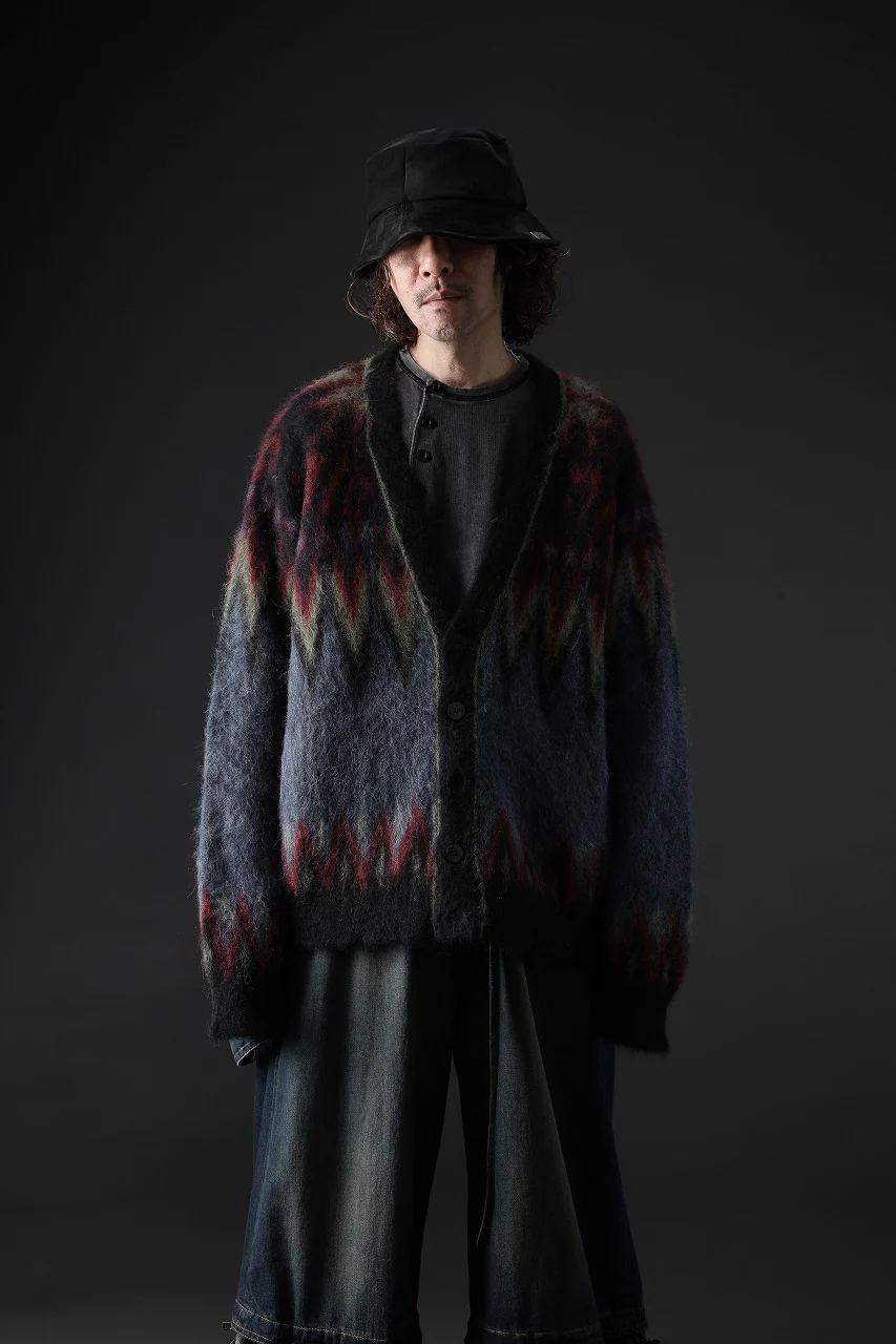 ISABEL BENENATO Geometric Gauzed Mohair Cardigan (PETROLEUM) - Image 23