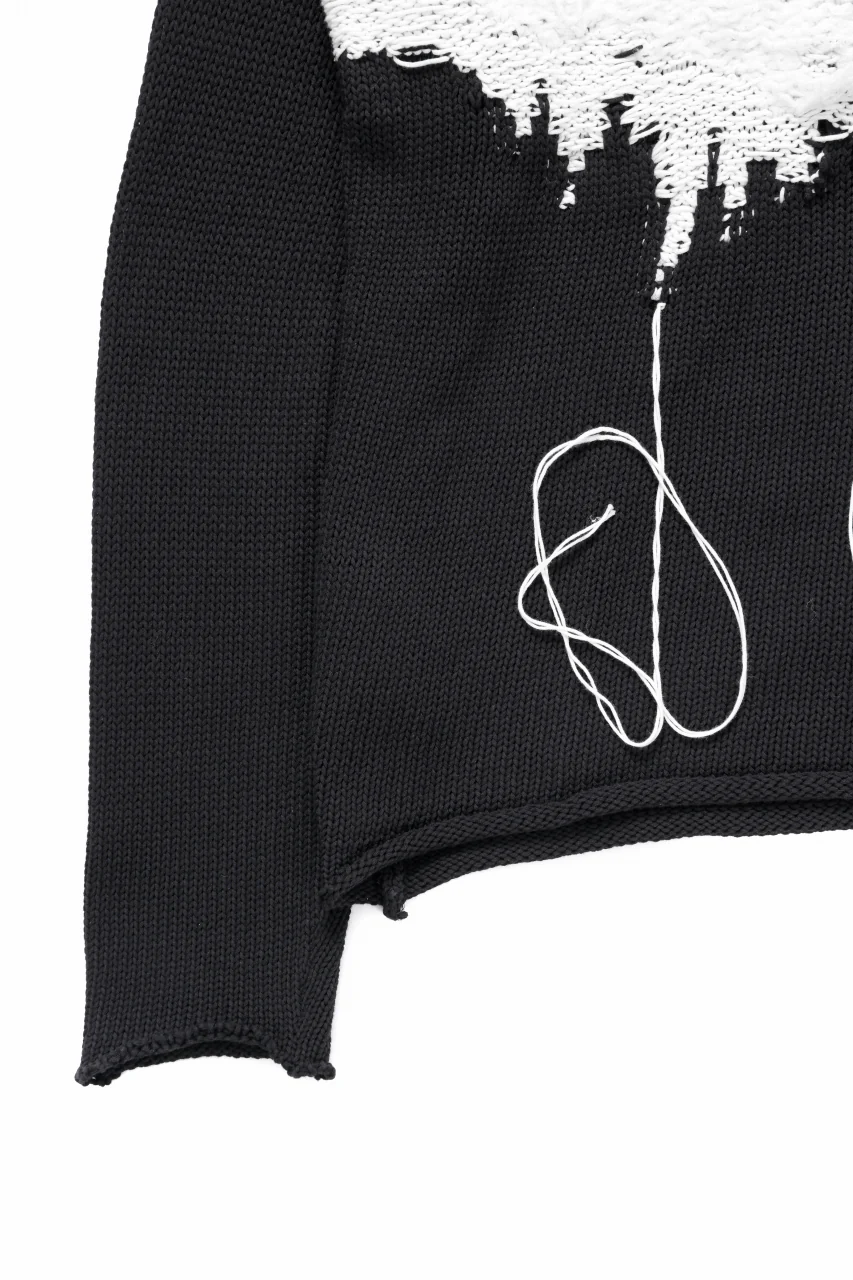 ISABEL BENENATO Intarsia Knit Crew Neck Sweater (BLACK) - Image 11