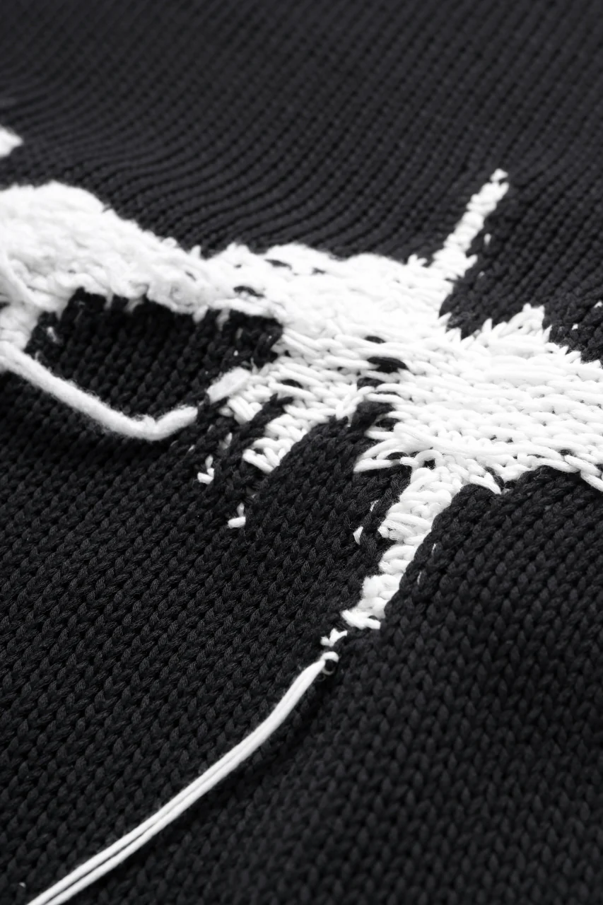 ISABEL BENENATO Intarsia Knit Crew Neck Sweater (BLACK) - Image 13