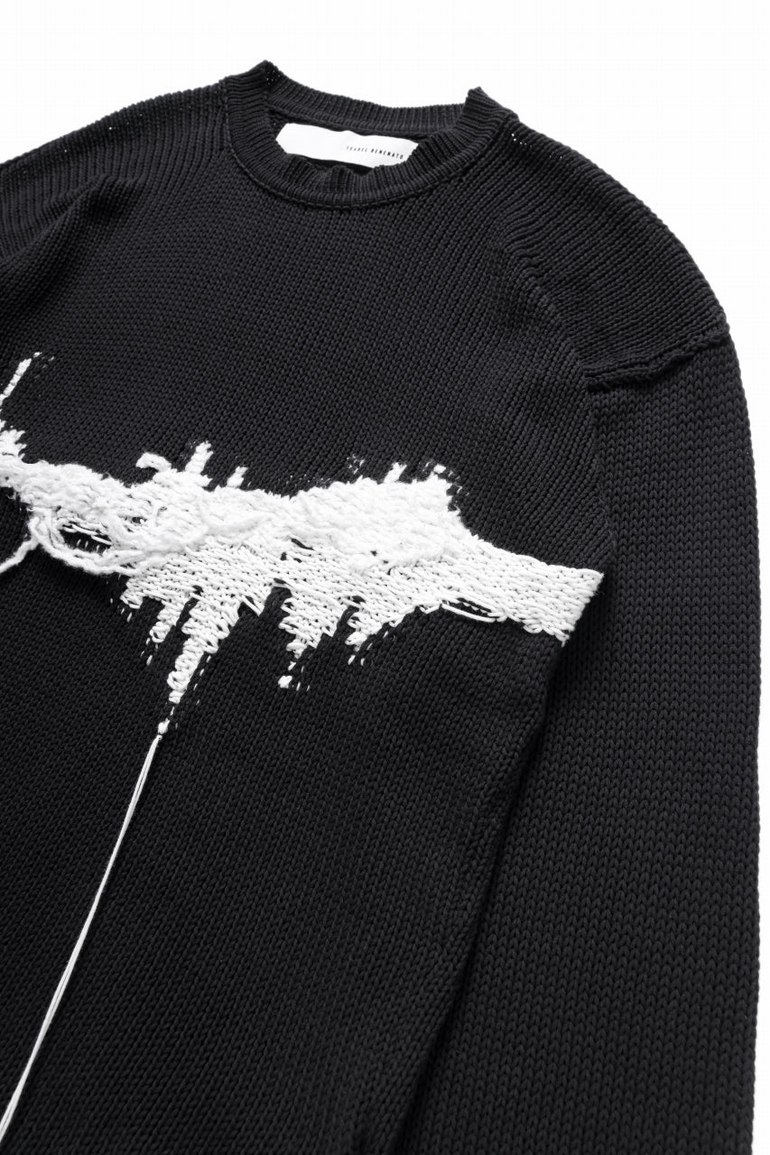 ISABEL BENENATO Intarsia Knit Crew Neck Sweater (BLACK) - Image 6