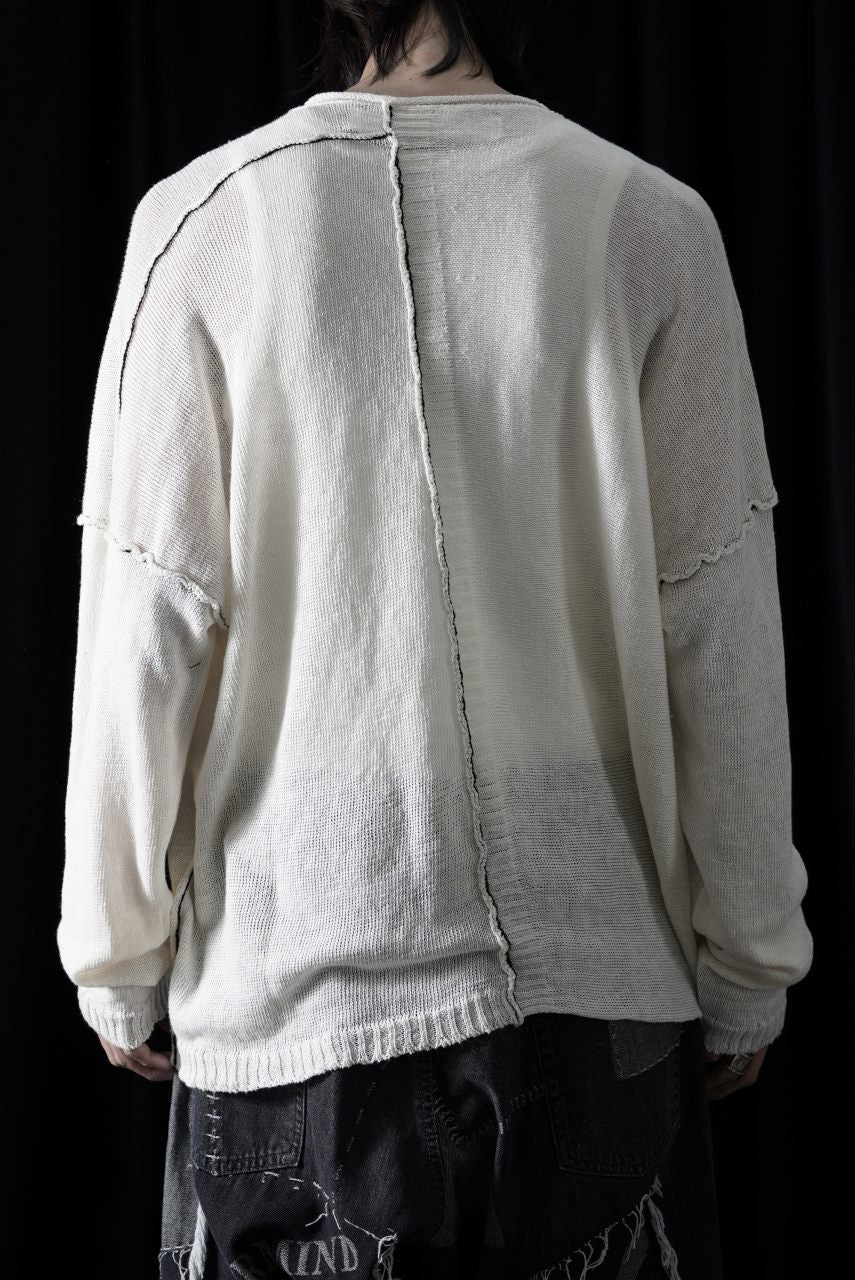 ISABEL BENENATO Linen Crew-Neck Sweater (WHITE) - Image 13