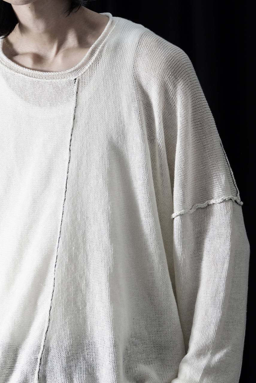 ISABEL BENENATO Linen Crew-Neck Sweater (WHITE) - Image 4