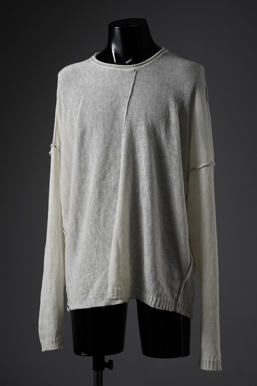 ISABEL BENENATO Linen Crew-Neck Sweater (WHITE) - Image 5