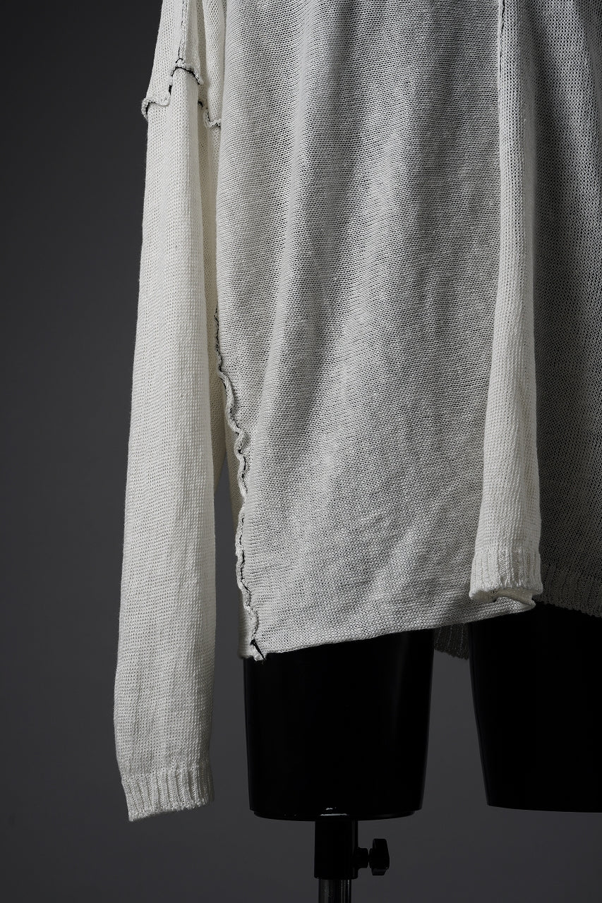 ISABEL BENENATO Linen Crew-Neck Sweater (WHITE) - Image 9