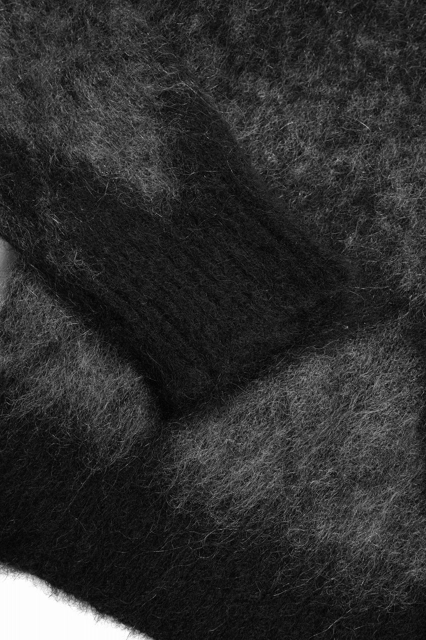 ISABEL BENENATO Shaded Gauzed Mohair Cardigan (BLACK / GRAPHITE) - Image 10