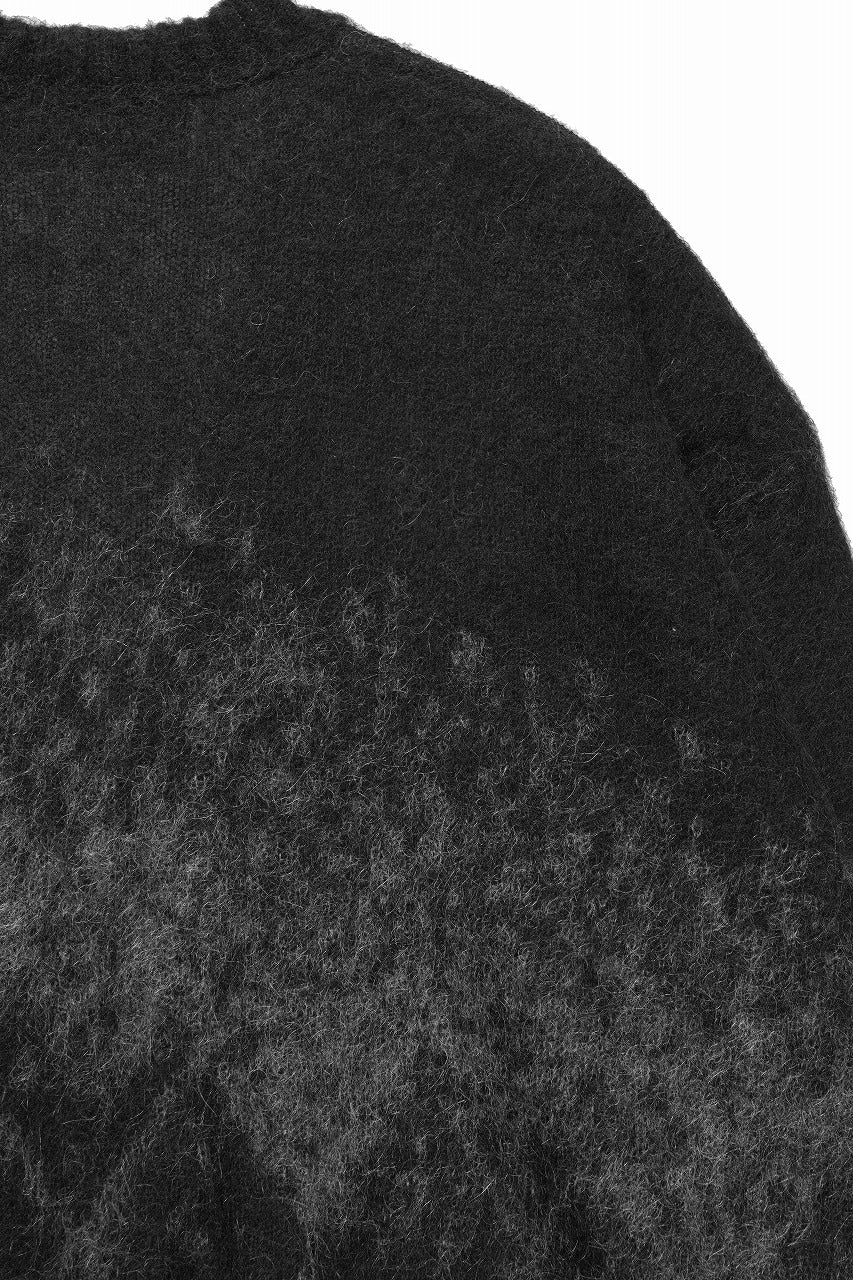 ISABEL BENENATO Shaded Gauzed Mohair Cardigan (BLACK / GRAPHITE) - Image 14