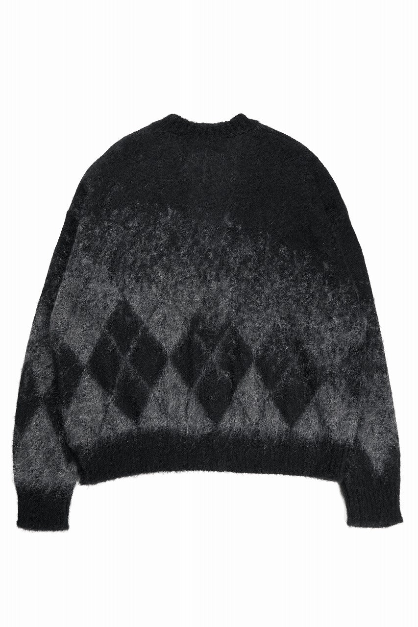 ISABEL BENENATO Shaded Gauzed Mohair Cardigan (BLACK / GRAPHITE) - Image 4