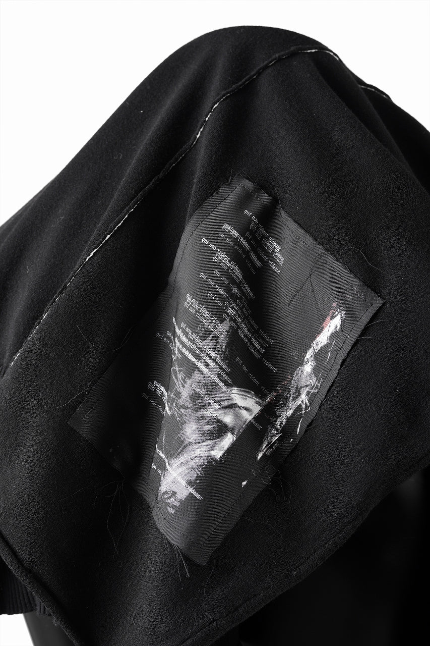 ISABEL BENENATO Viscose Knit Patch Hoodie (BLACK) - Image 10