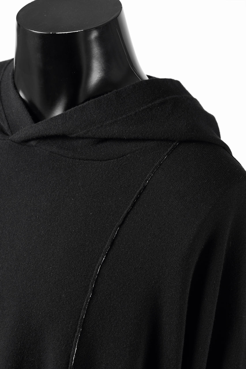 ISABEL BENENATO Viscose Knit Patch Hoodie (BLACK) - Image 8