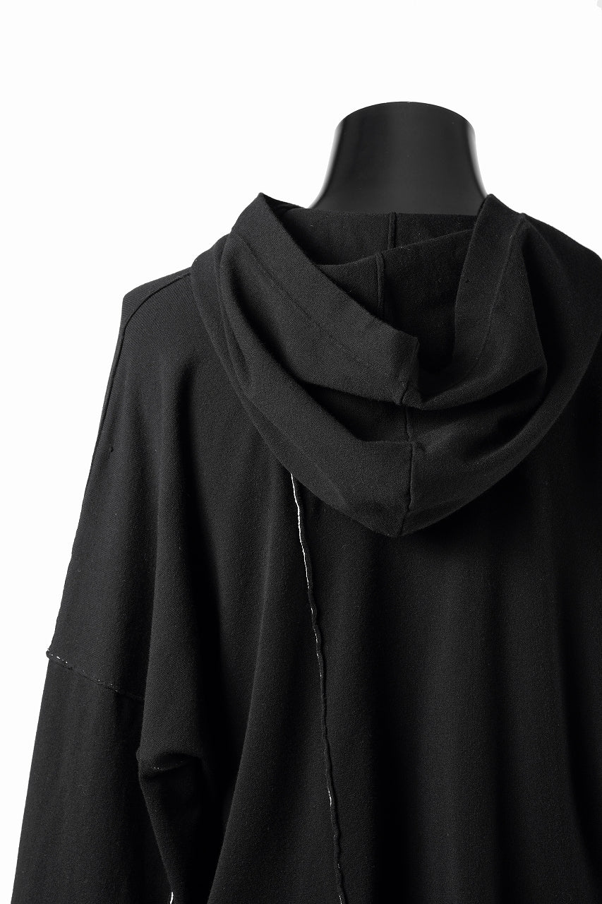 ISABEL BENENATO Viscose Knit Patch Hoodie (BLACK) - Image 9