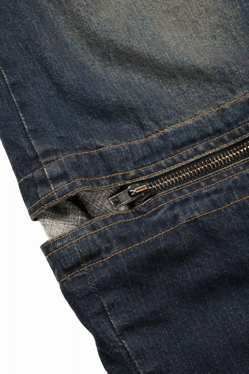 ISABEL BENENATO Wide Jeans with Zip & Tartan detail (DENIM) - Image 10