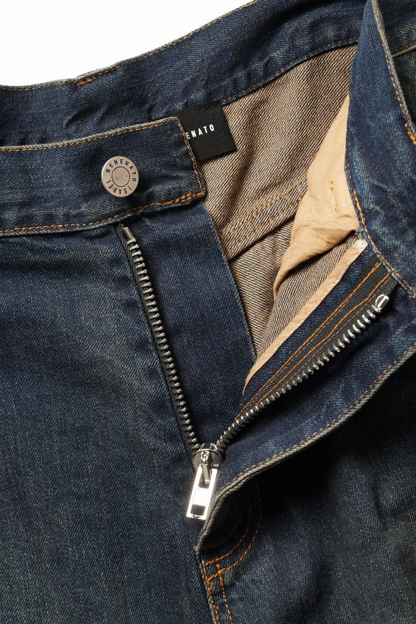 ISABEL BENENATO Wide Jeans with Zip & Tartan detail (DENIM) - Image 13