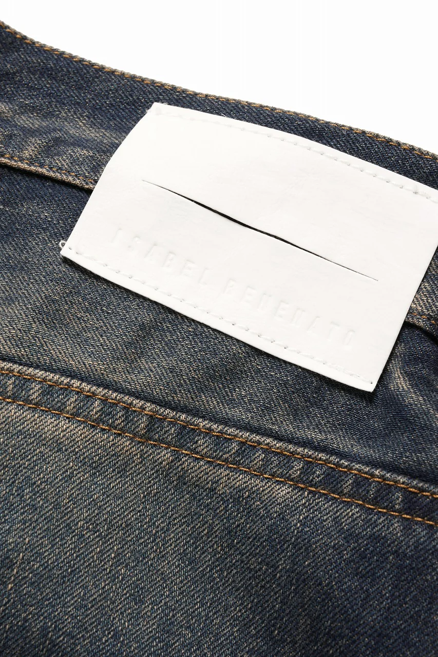 ISABEL BENENATO Wide Jeans with Zip & Tartan detail (DENIM) - Image 16