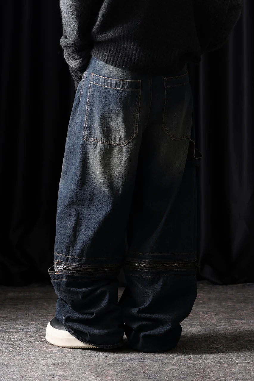 ISABEL BENENATO Wide Jeans with Zip & Tartan detail (DENIM) - Image 18
