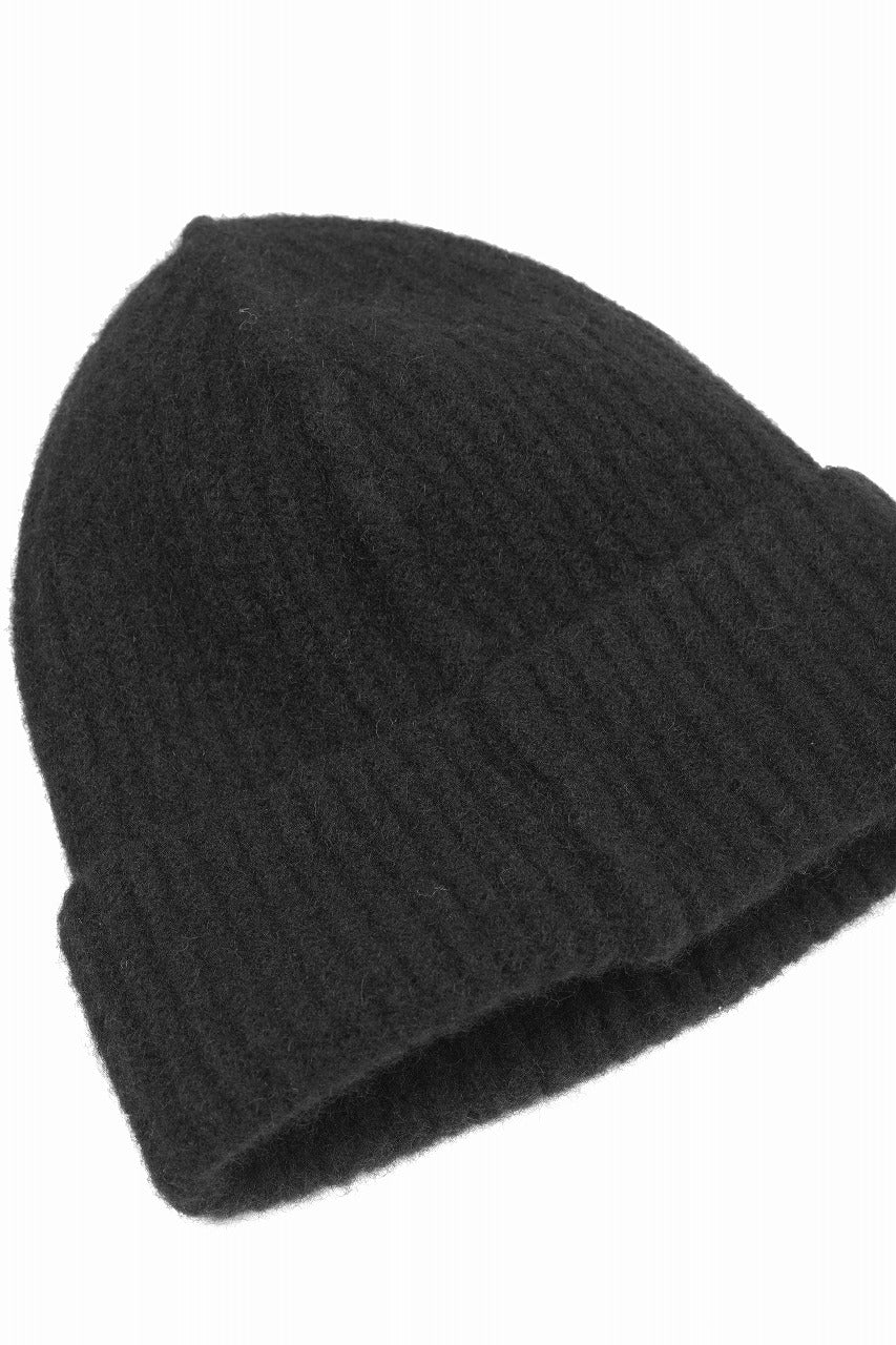 ISABEL BENENATO Yak Beanie Cap (BLACK) - Image 7