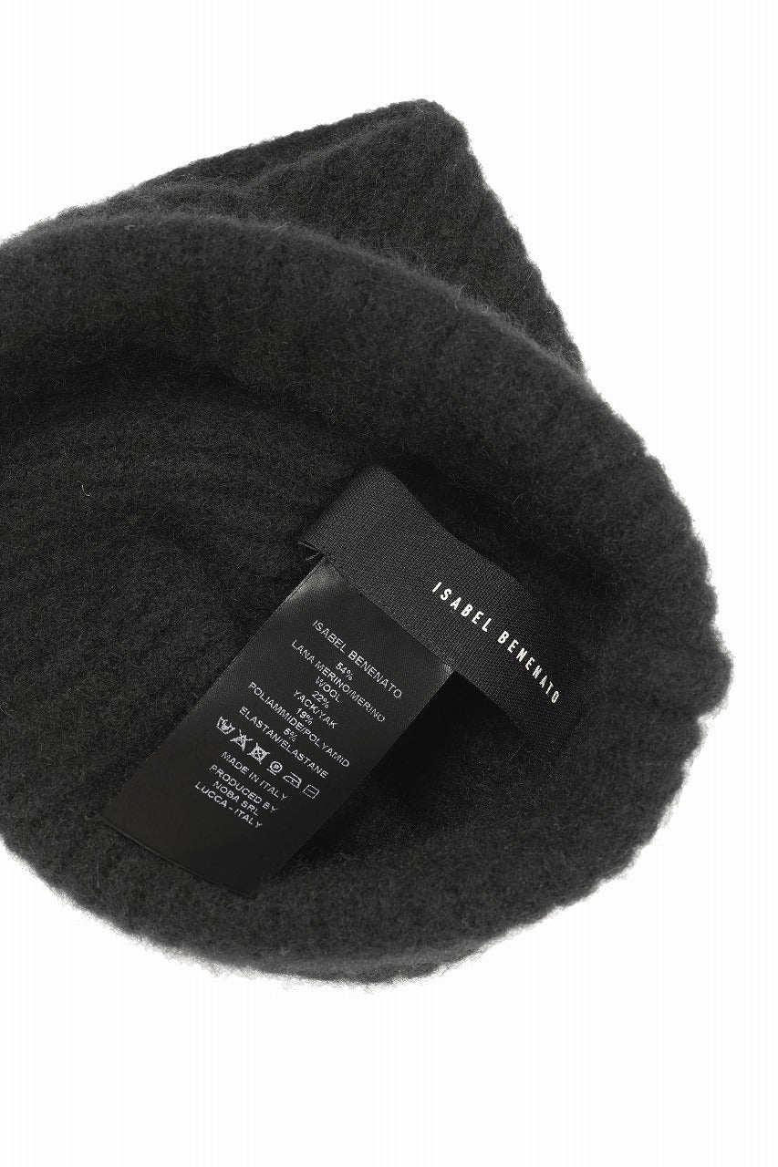 ISABEL BENENATO Yak Beanie Cap (BLACK) - Image 9