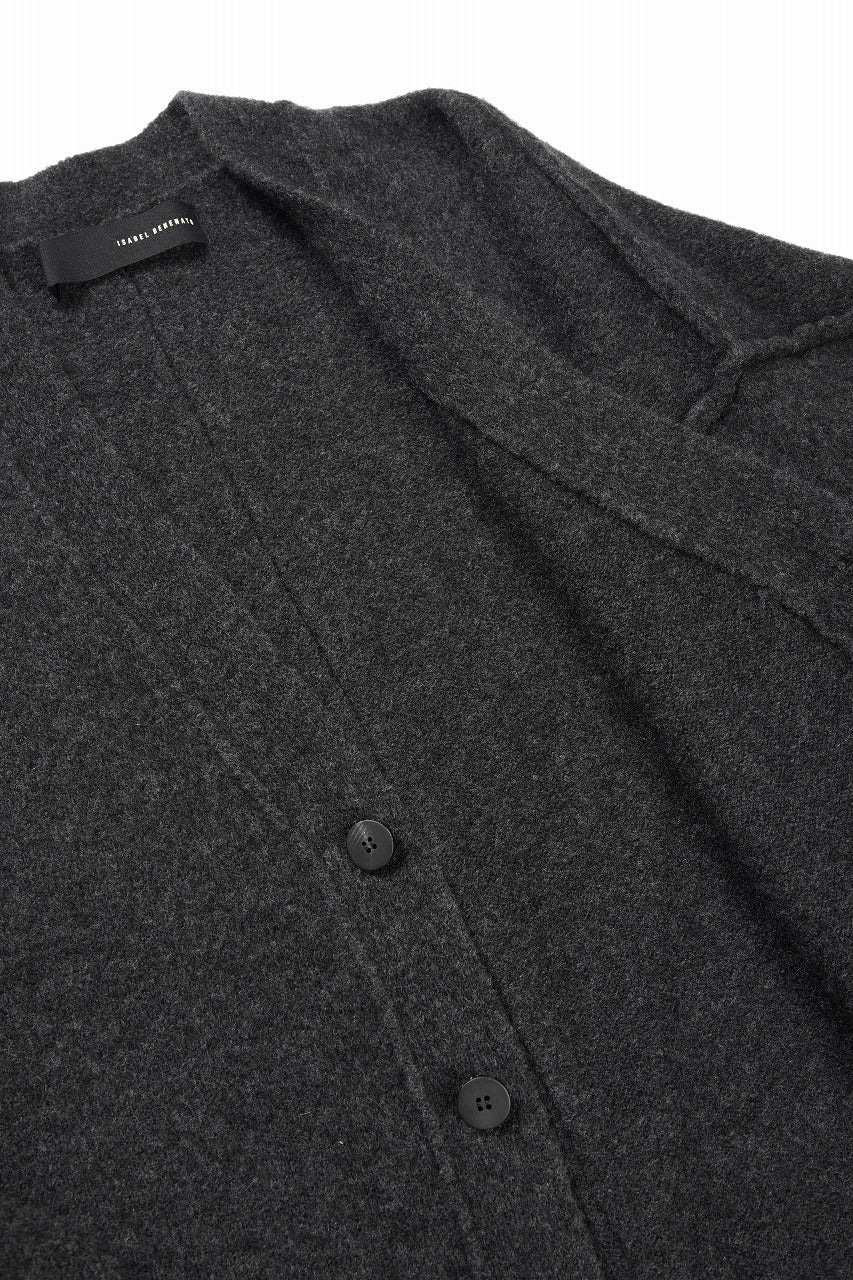 ISABEL BENENATO Yak Long Cardigan (GRAPHITE) - Image 14