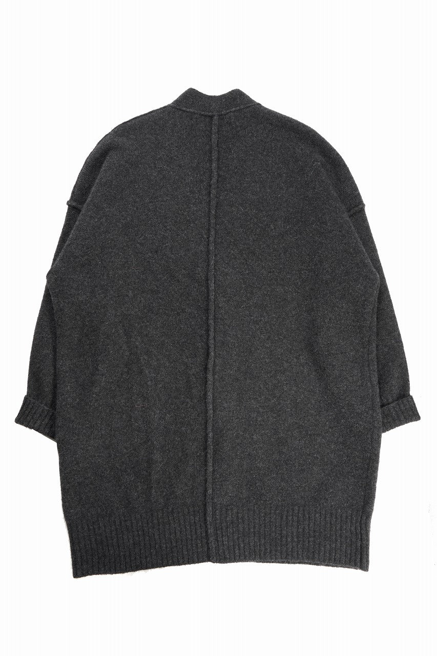 ISABEL BENENATO Yak Long Cardigan (GRAPHITE) - Image 3