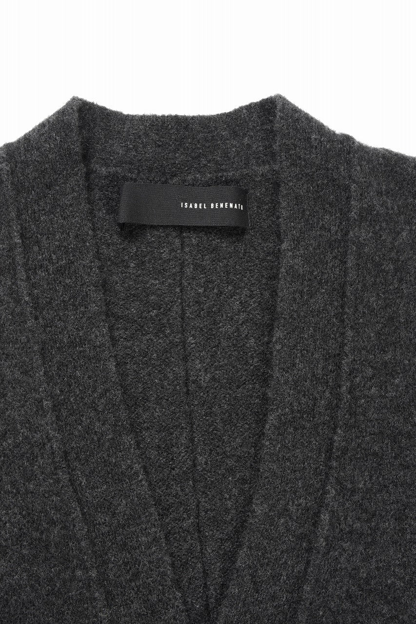 ISABEL BENENATO Yak Long Cardigan (GRAPHITE) - Image 6