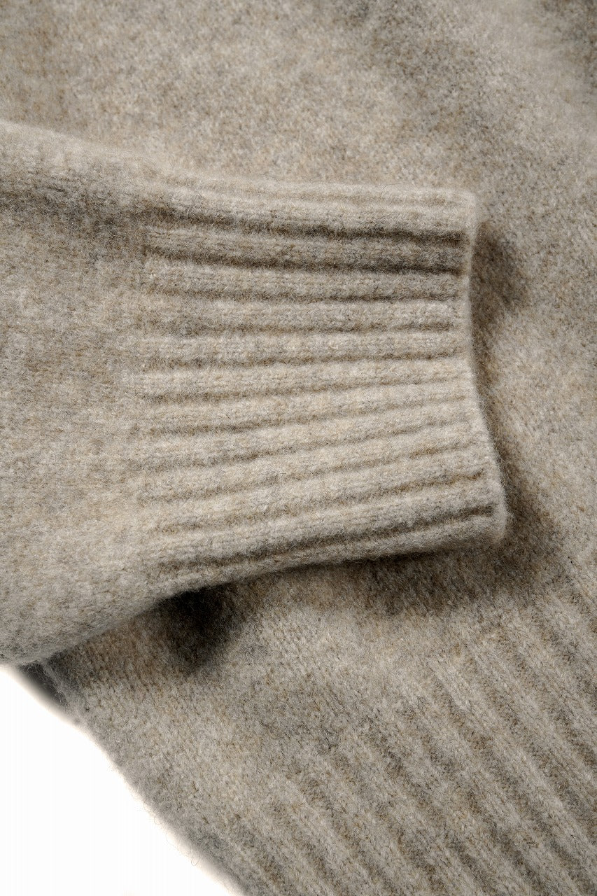 ISABEL BENENATO Yak V-neck Over Sweater with Contrast & Crotch Stitching (NATURAL) - Image 10