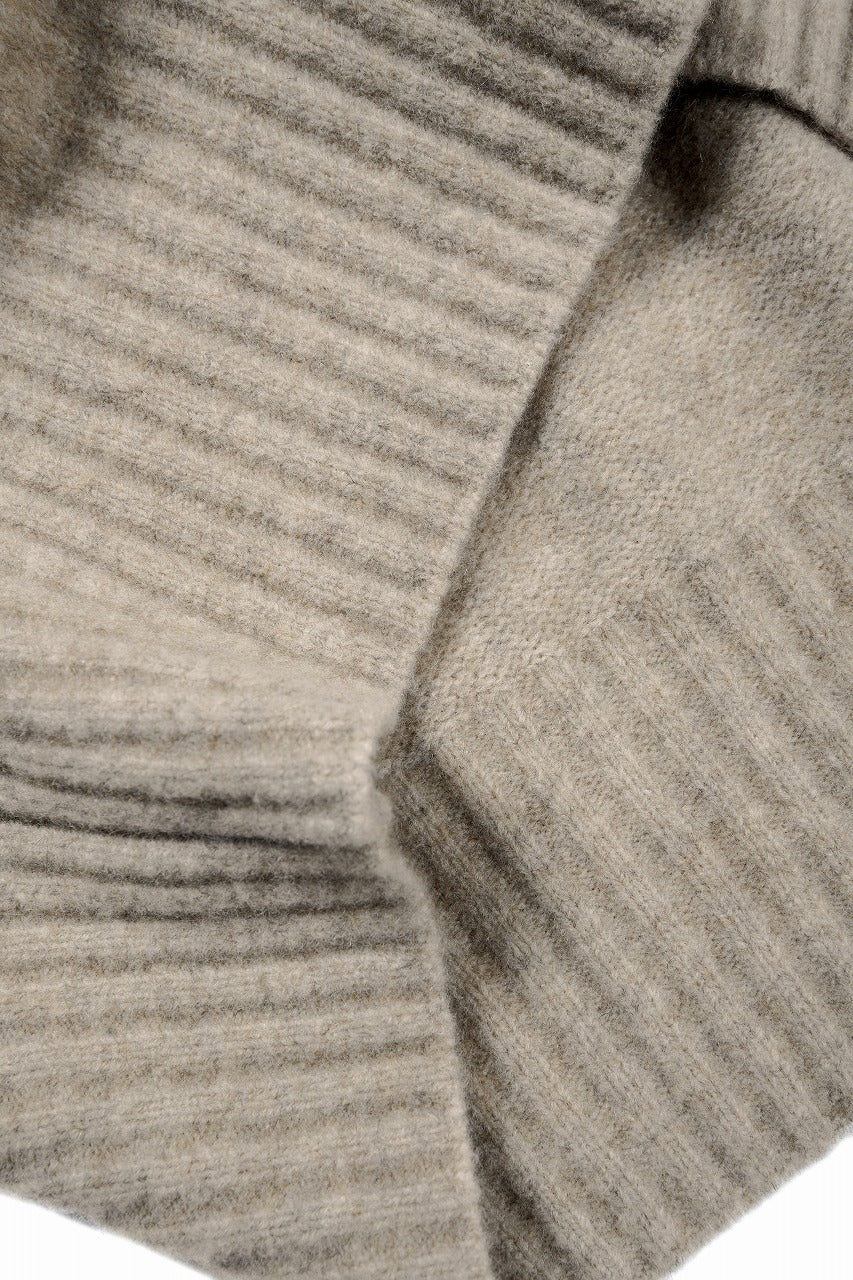 ISABEL BENENATO Yak V-neck Over Sweater with Contrast & Crotch Stitching (NATURAL) - Image 13