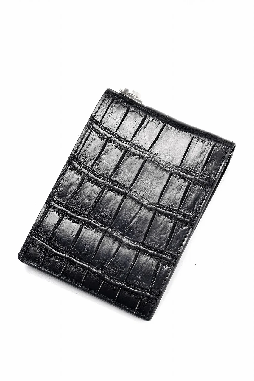 ISAMU KATAYAMA BACKLASH 2 FOLD WALLET / CROCODILE LEATHER (BLACK) - Image 10