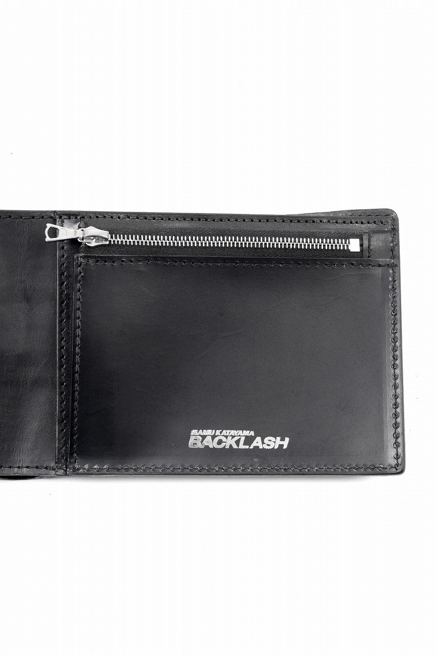 ISAMU KATAYAMA BACKLASH 2 FOLD WALLET / CROCODILE LEATHER (BLACK) - Image 14